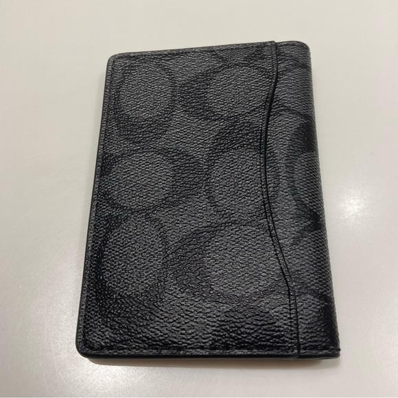 Coach Bags Coach Mens Card Case Wallet Black On Black Coach Logo W